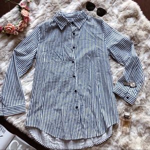 Blue Strip Long-sleeve Polo